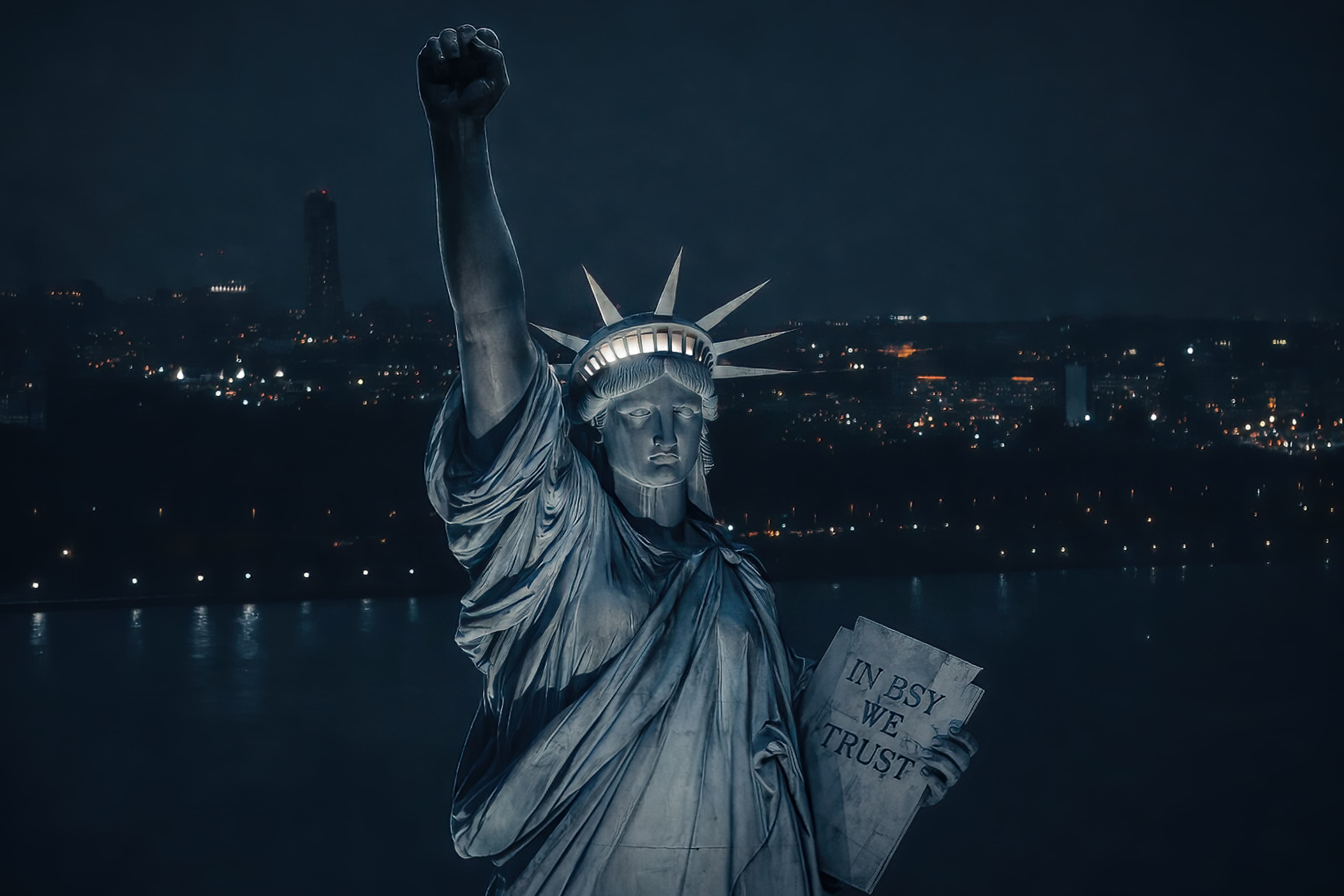 Liberty Reimagined - IN BSY We Trust live mint artwork